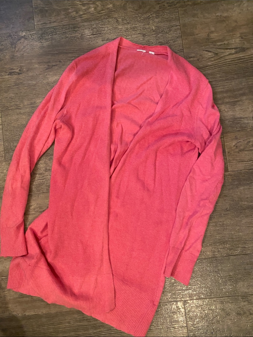 GAP Open-Front Coral Pink Knit Cardigan